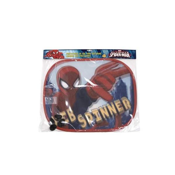 SET 2 VISERAS DE SOL COCHE SPIDERMAN INCLUYE LAMINA PARA COLOREAR 44X36CM