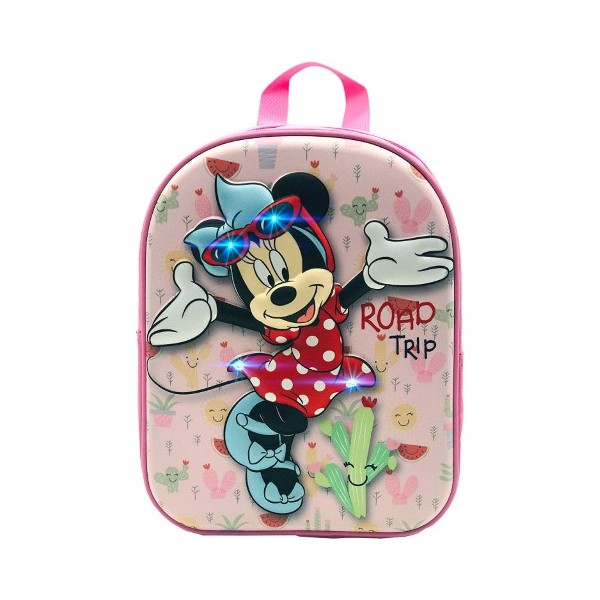 Mochila Minnie Disney Con Luz Leds 3D24x32x9cm.