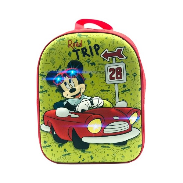 Mochila Mickey Disney Con Luz Leds 3D24x32x9cm.