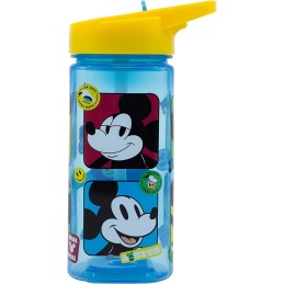 Botella De Agua Reutilizable Mickey Disney Cuadrada Con Pajita Incorporada 530 ml