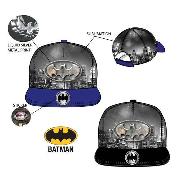 Gorra Batman Hip Hop Visera Plana T.52-54