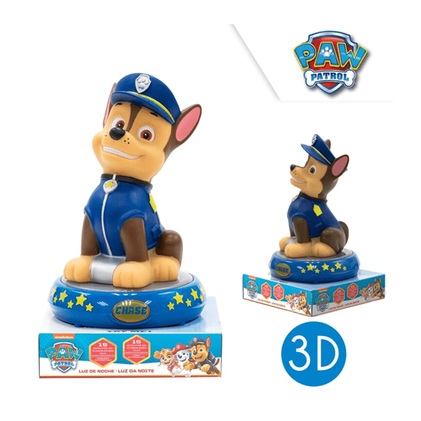 Lampara De Noche Figura 3D Patrulla Canina 25cm.