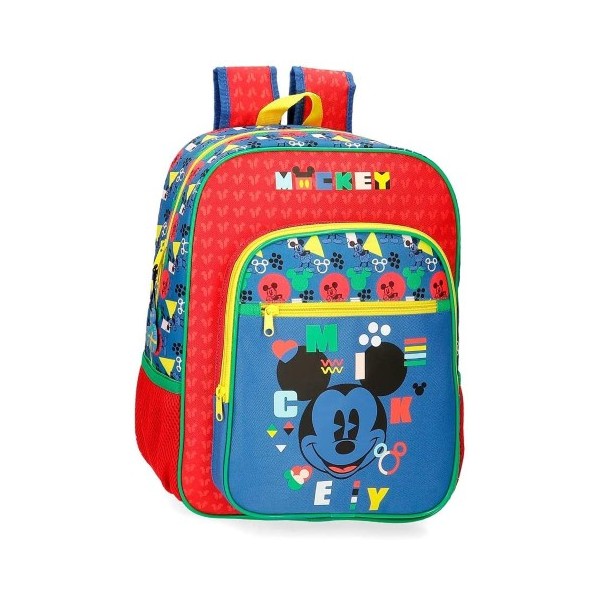 Mochila Infantil Mickey Disney Adaptable 27x38x11cm.