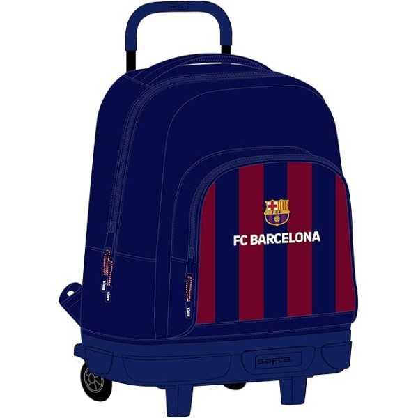 Mochila Gde. C/Ruedas Compact Extraible F.C.Barcelona 33X22X45Cm