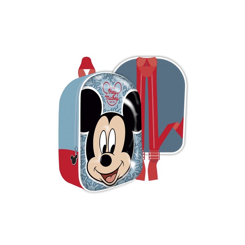 Mochila Infantil 3D Mickey Disney 36x31x10cm..