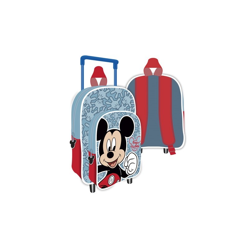 Mochila C/Carro Infantil Mickey Disney 24x36x12cm.