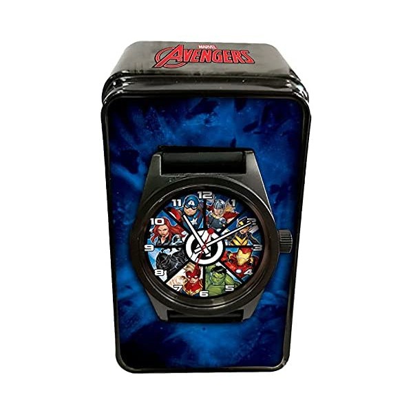 Reloj Analogico Avengers Marvel En Caja Metal