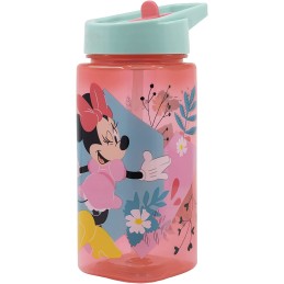 Botella De Agua Reutilizable Minnie Disney Cuadrada Con Pajita Incorporada 530 ml