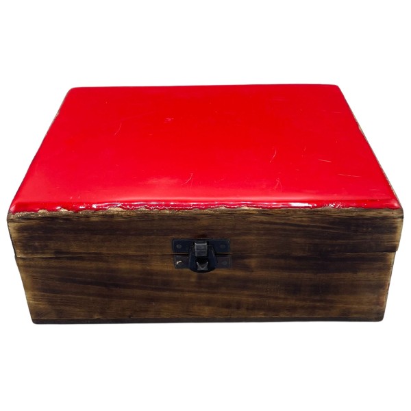 Caja Grande de Cerámica Esmaltada - 20x15x7.5cm - Roja