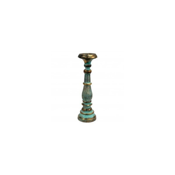 Soporte de vela grande - Turquois Gold