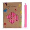 Juego de Velas de Mesa de Color Sólido - Pack de 21 - Rosa Profundo Rústico