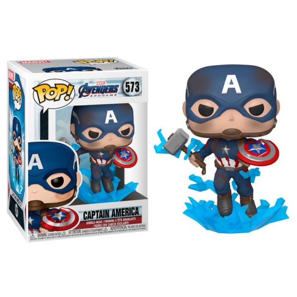 Funko pop marvel los vengadores endgame capitan america con escudo roto & mjolnir 45137