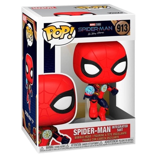 Funko pop marvel spiderman no way home spider - man traje integrado 56829