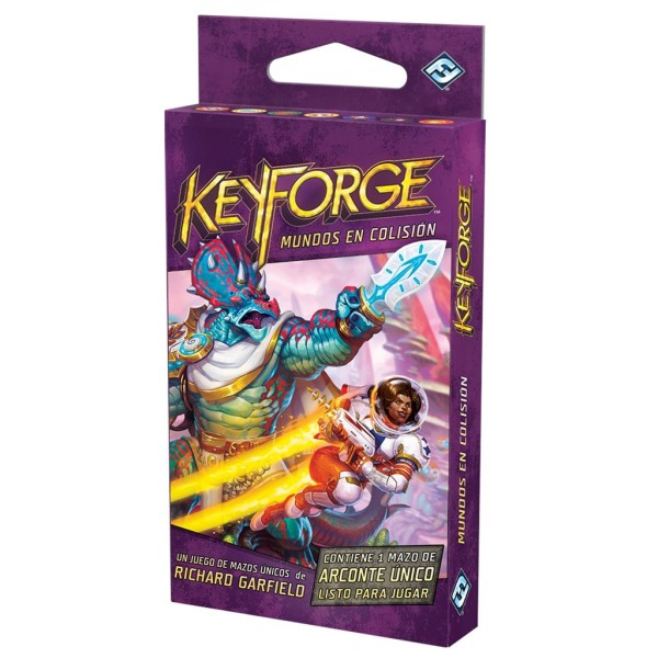 Juego de mesa keyforge mundos en colision mazo pegi 14