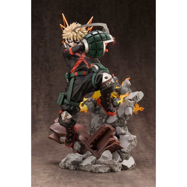 Figura kotobukiya my hero academia artfxj katsuki bakugo ver 2 bonus edition pvc escala 1 - 8 26 cm