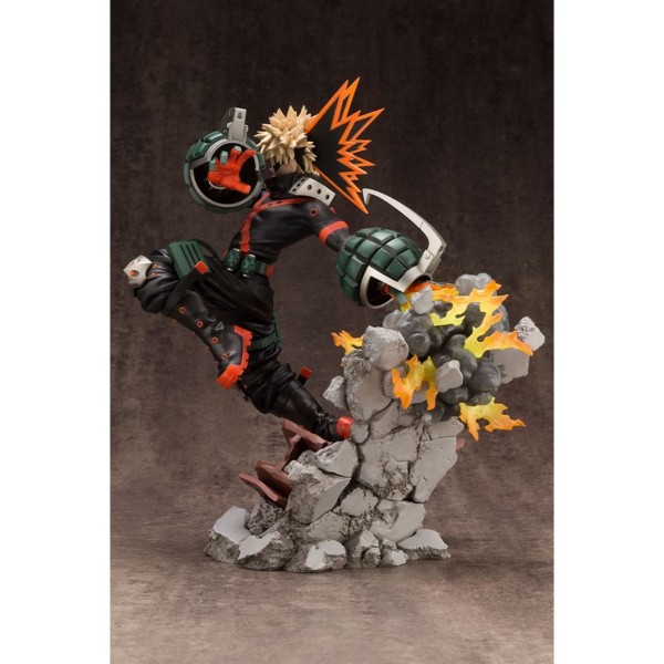 Figura kotobukiya my hero academia artfxj katsuki bakugo ver 2 bonus edition pvc escala 1 - 8 26 cm