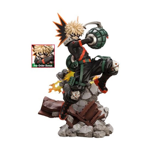 Figura kotobukiya my hero academia artfxj katsuki bakugo ver 2 bonus edition pvc escala 1 - 8 26 cm