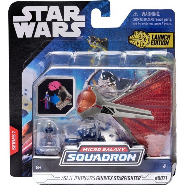 Figura jazzwares star wars nave 8cm ginivex class starfighter y figura