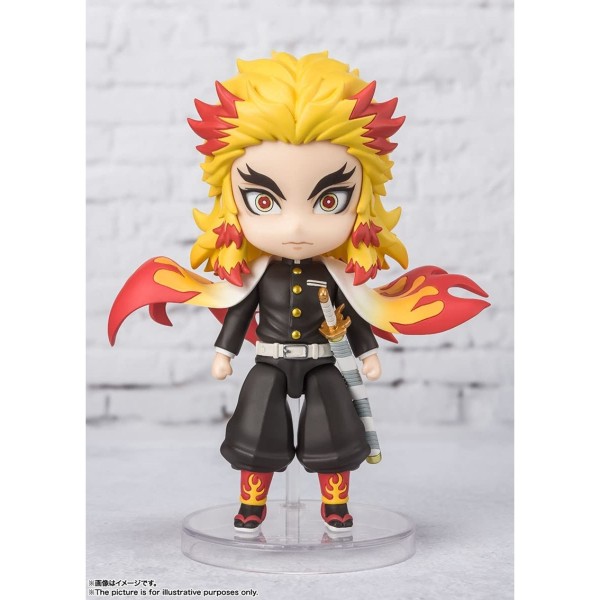 Figura tamashii nations demon slayer kimetsu no yaiba kyojuro rengoku flame breathing mugen train figuarts mini