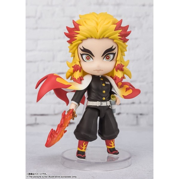 Figura tamashii nations demon slayer kimetsu no yaiba kyojuro rengoku flame breathing mugen train figuarts mini