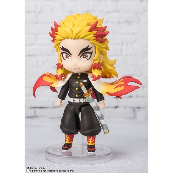 Figura tamashii nations demon slayer kimetsu no yaiba kyojuro rengoku flame breathing mugen train figuarts mini