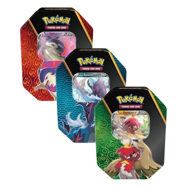 Juego de cartas pokemon tcg divergent powers tins expositor 6 latas inglés