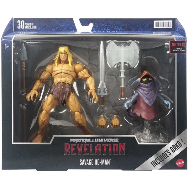 Figura mattel masters of the universe revelation he - man savage deluxe