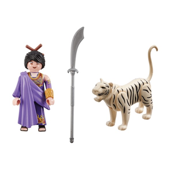 Playmobil luchadora asiatica con tigre