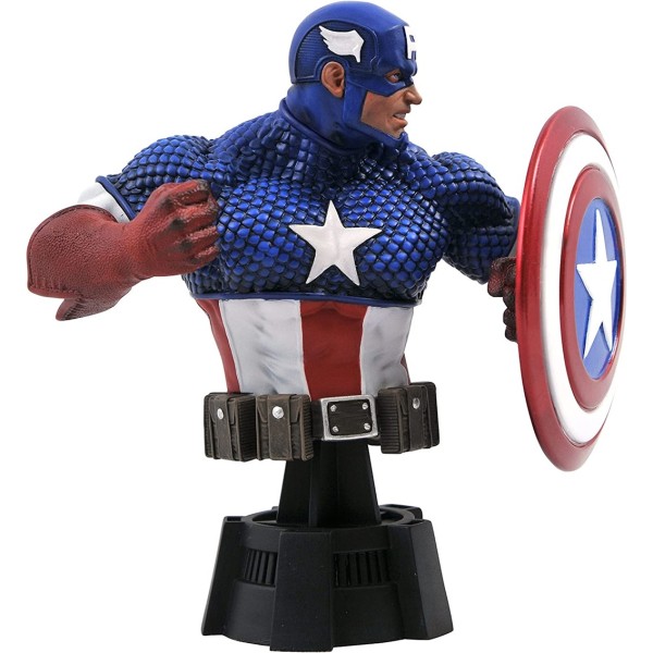 Figura busto diamond select toys marvel animado capitan america escala 1 - 7 resina