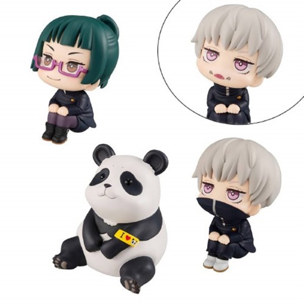 Pack 3 figuras megahouse look up jujutsu kaisen maki toge panda gift set