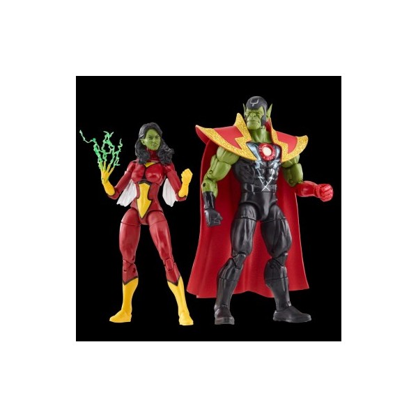 Figura hasbro marvel legends series avengers skrull queen & super - skrull