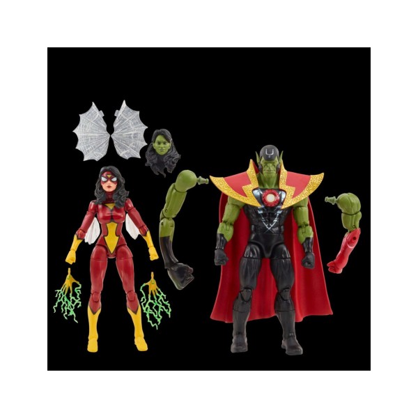 Figura hasbro marvel legends series avengers skrull queen & super - skrull