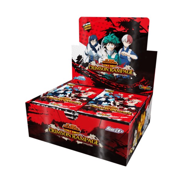 Juego de cartas my hero academia booster pack crimson rampage 24 unidades