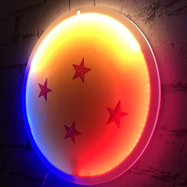 Mural lampara neon teknofun madcow entertainment dragon ball z bola de dragon 30 cm