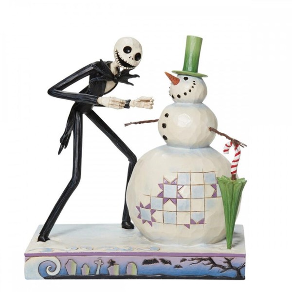 Figura enesco disney pesadilla antes de navidad jack descubriendo muñeco de nieve