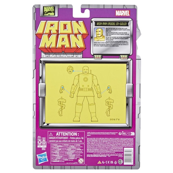 Figura hasbro marvel legends series iron man (model 01 - gold)