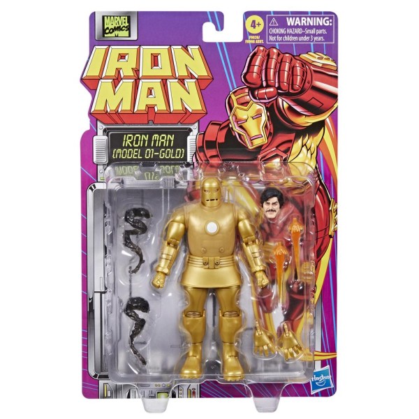 Figura hasbro marvel legends series iron man (model 01 - gold)