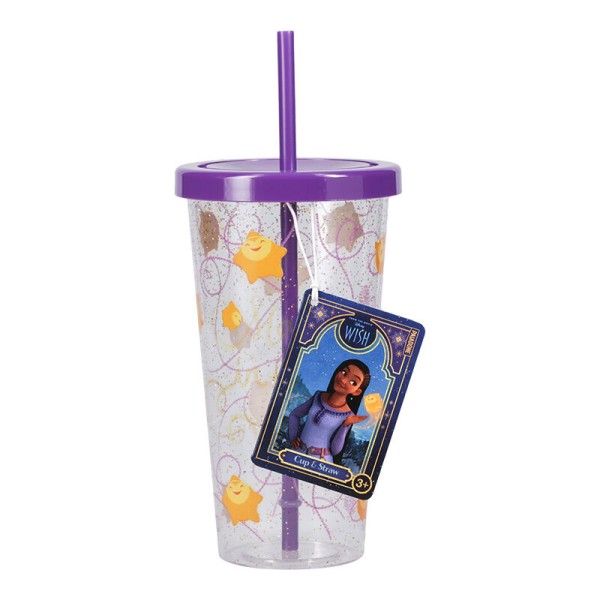 Vaso con pajita paladone wish