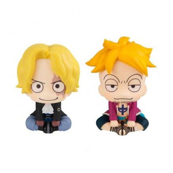 Figura megahouse look up one piece sabo & marco con regalos sorpresa