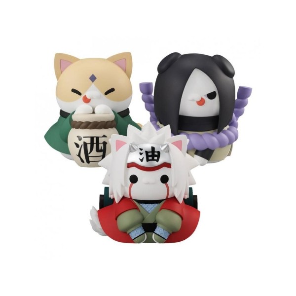 Pack figuras megahouse 3 unidades naruto megacat nyanto! gift incluido