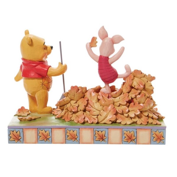 Figura enesco disney winnie the pooh pooh & piglet recogiendo hojas de otoño