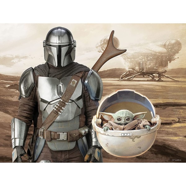 Puzle lenticular prime 3d 500 piezas the mandalorian el mandaloriano mando & grogu en capsula