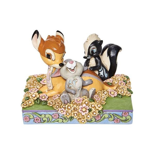 Figura enesco disney bambi y amigos entre flores