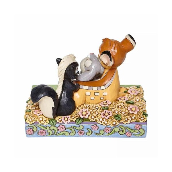 Figura enesco disney bambi y amigos entre flores