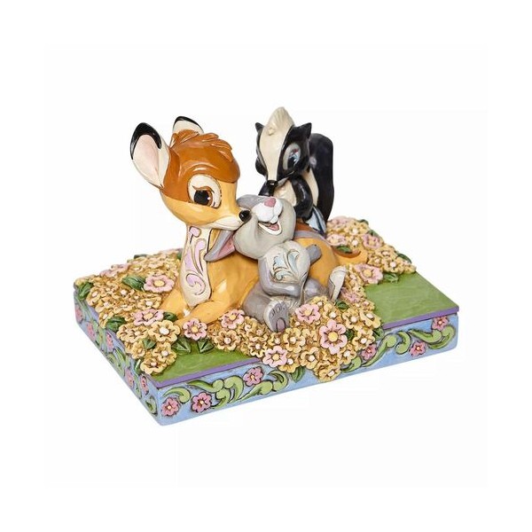 Figura enesco disney bambi y amigos entre flores