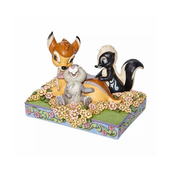 Figura enesco disney bambi y amigos entre flores