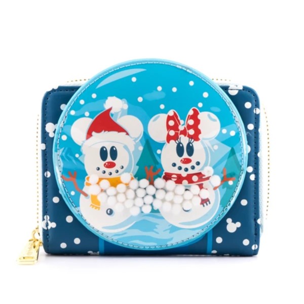 Monedero loungefly disney minnie y mickey muñecos de nieve