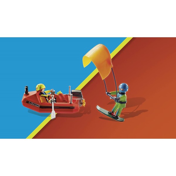 Playmobil rescate maritimo : rescate de kitsurfer con bote