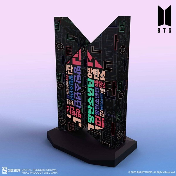 Estatua premium sideshow bts logo hangeul edition 18 cm