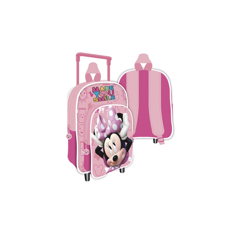 Mochila C/Carro Infantil Minnie Disney 24x36x12cm.